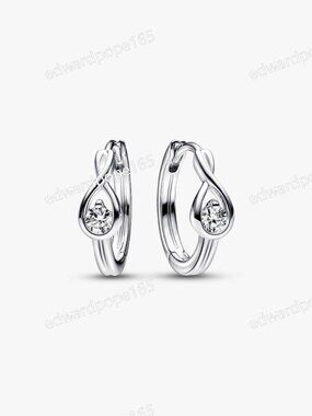 Pandora Infinite Sterling Silver Lab-grown Diamond Hoop Earrings